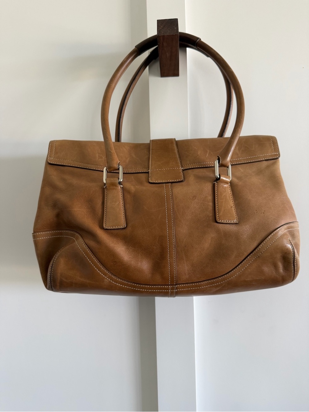 COACH Soho Brown Leather Buckle-Flap 9550 Vintage Shoulder Bag - Picture 7 of 12